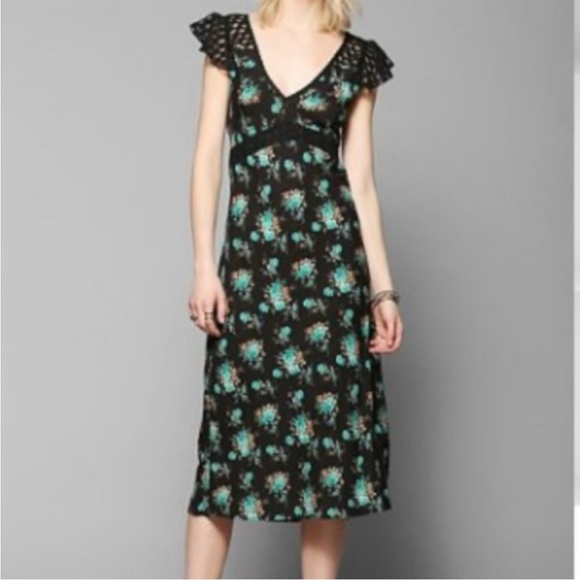 Band of Gypsies Dresses & Skirts - Band of Gypsies Dress SZ M BLK/Teal Lace 90s/Y2K Boho Fairy Whimsygoth Coquette